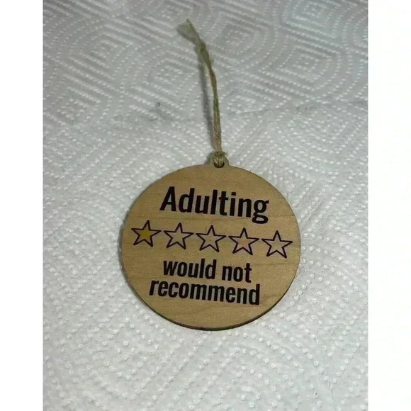 Funny Adulting One Star Would Not Recommend Christmas Tree Ornament - Picture 1 of 11